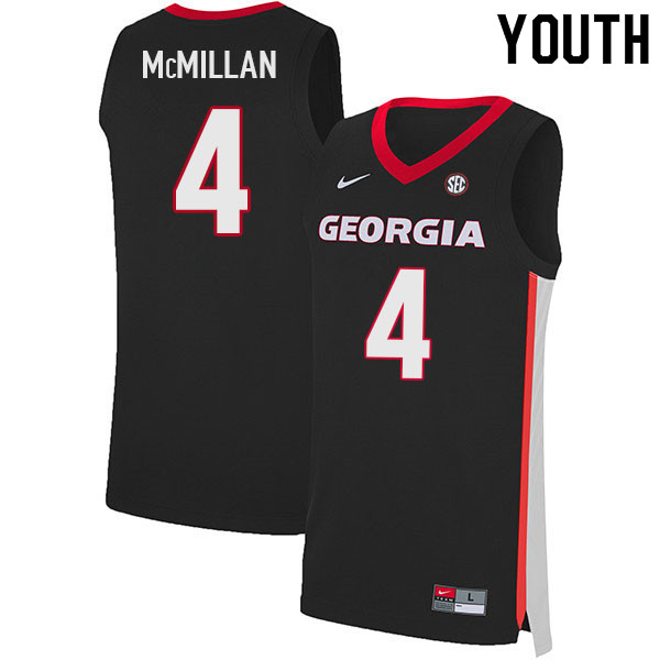 Youth #4 Tyron McMillan Georgia Bulldogs College Basketball Jerseys Sale-Black
